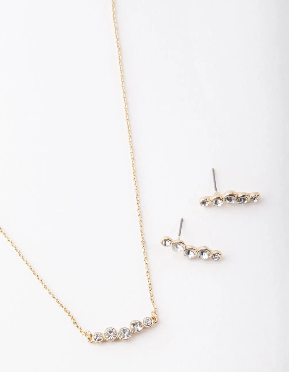 Silver 5-Circle Necklace & Earring Set