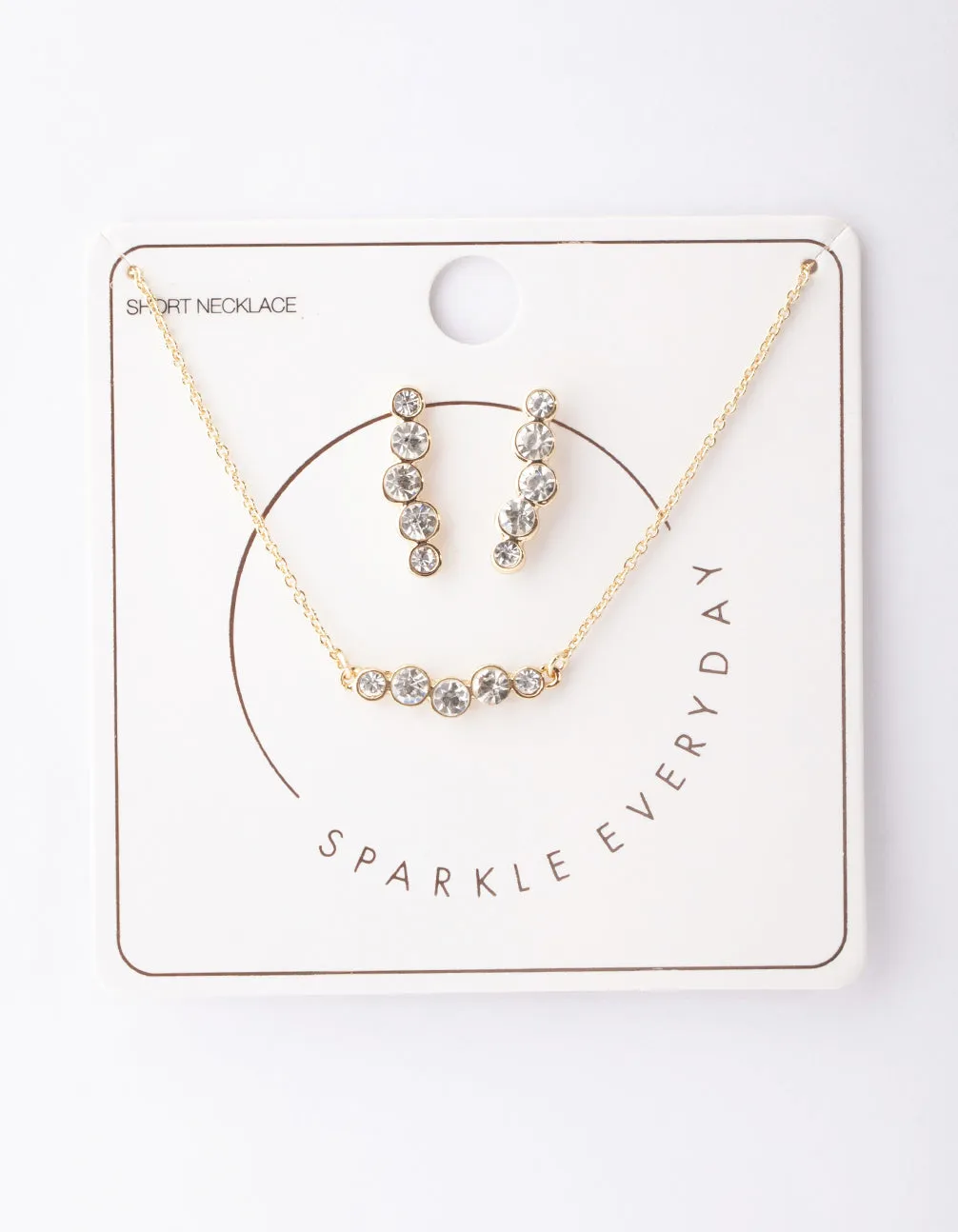 Silver 5-Circle Necklace & Earring Set