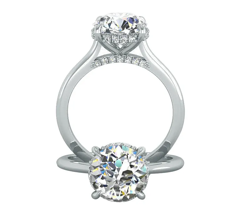 SPARKLE SOLITAIRE WITH PAVÉ-SET DIAMONDS AROUND THE HEAD