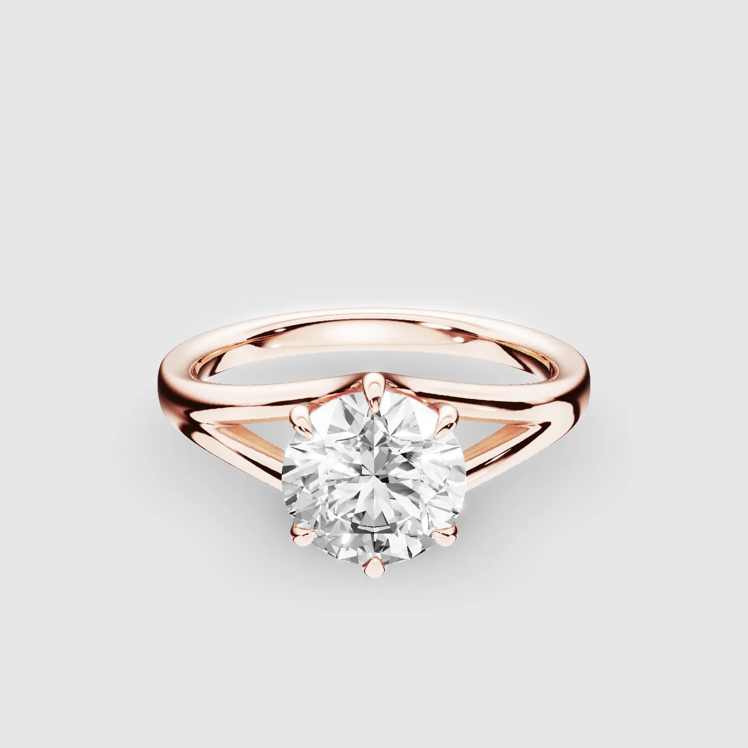 Split Shank Lab Grown Diamond Solitaire Ring -Round