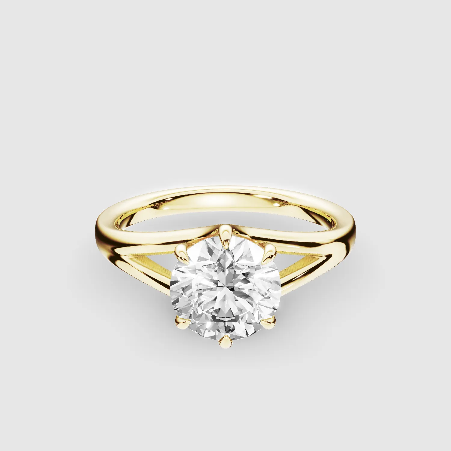 Split Shank Lab Grown Diamond Solitaire Ring -Round