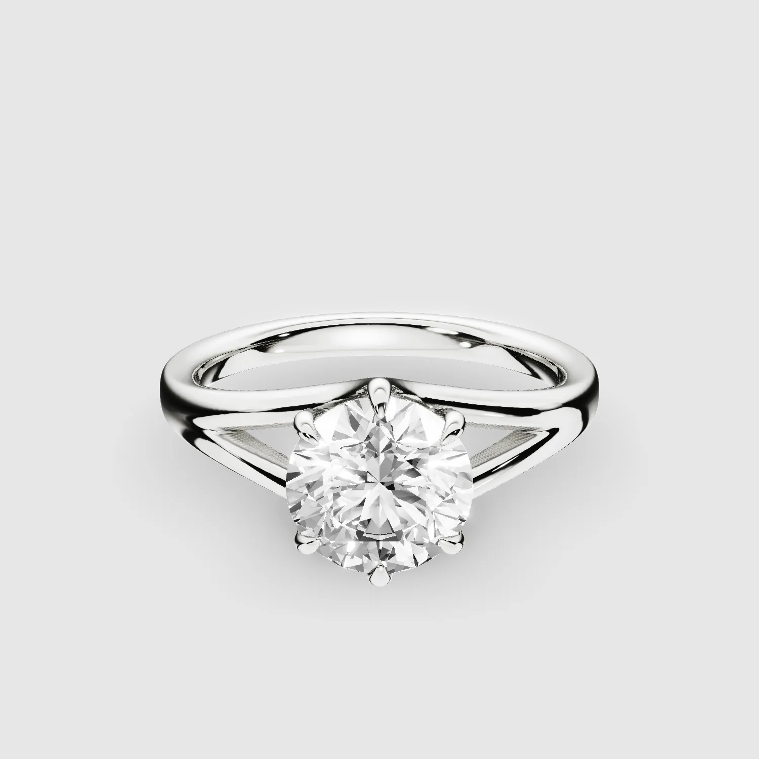 Split Shank Lab Grown Diamond Solitaire Ring -Round