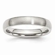 Stainless Steel 4mm Brushed Wedding Band Ring