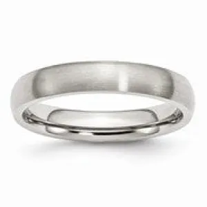 Stainless Steel 4mm Brushed Wedding Band Ring