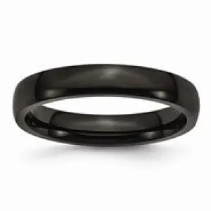 Stainless Steel Black IP-plated Polished 4mm Wedding Band Ring