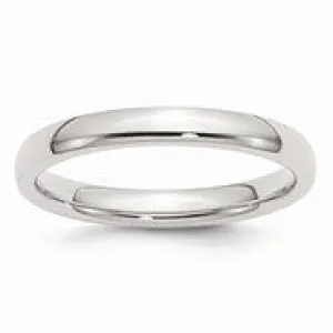 Sterling Silver 3mm Comfort Fit Wedding Band Ring