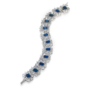 Sterling Silver Sapphire CZ Bracelet