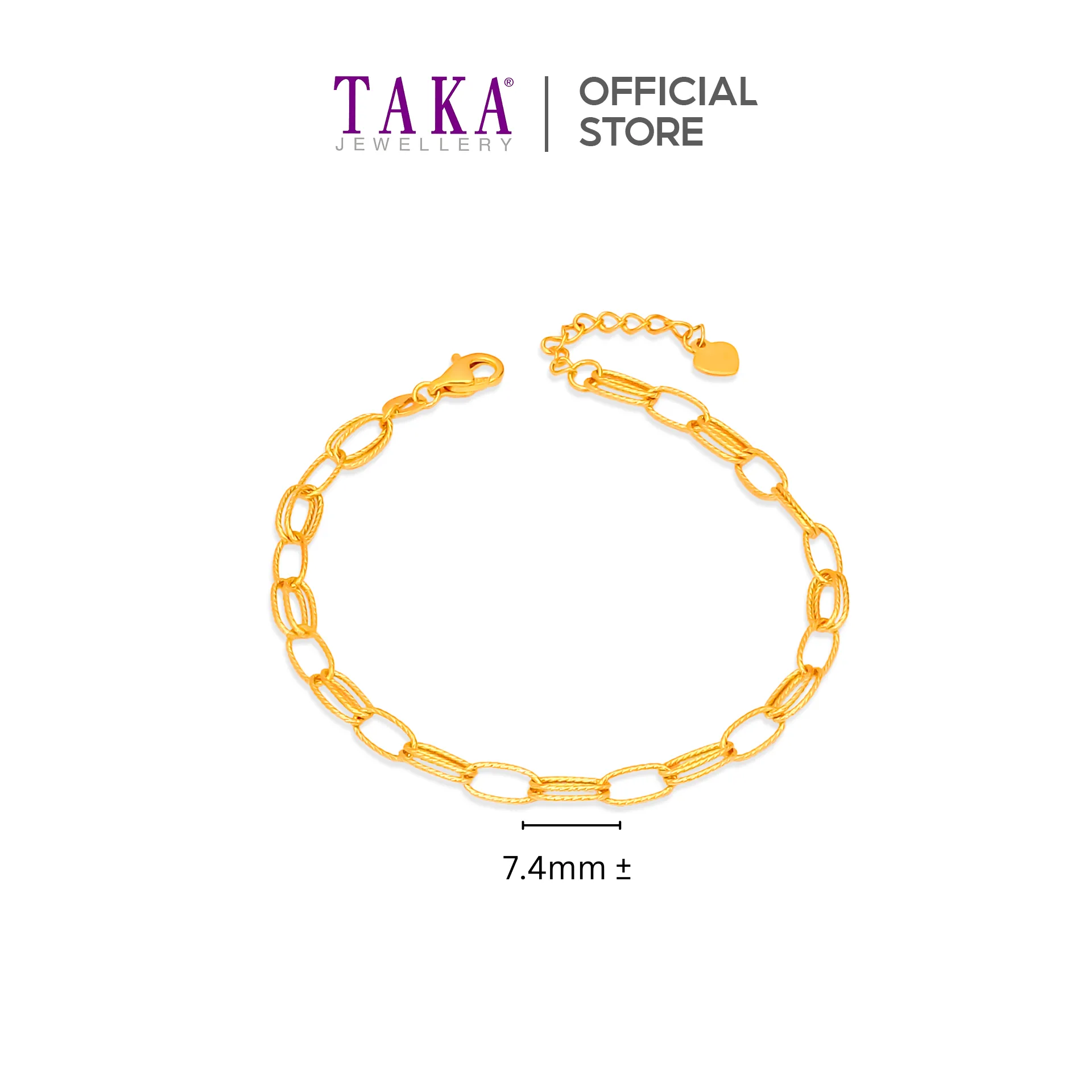 TAKA Jewellery 916 Gold Bracelet Links