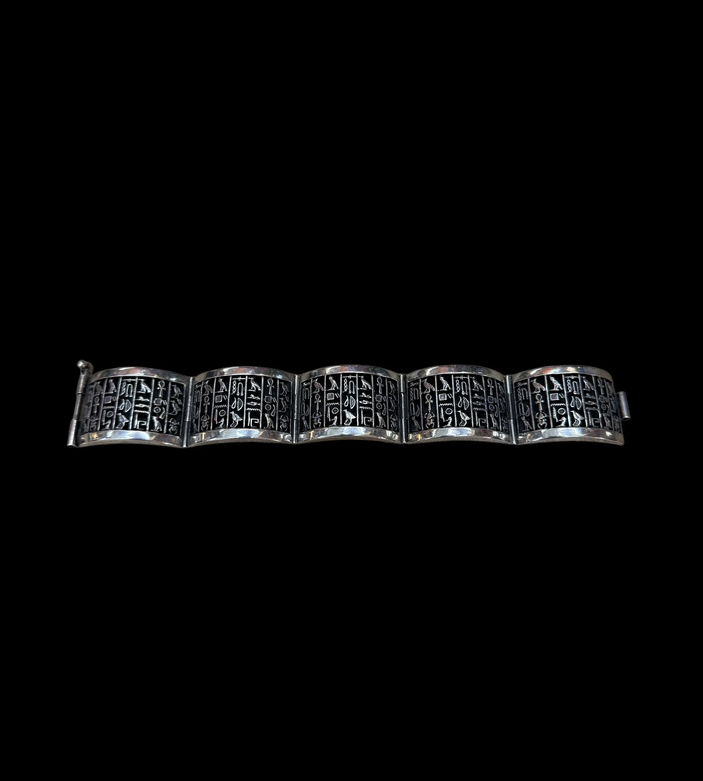 Temple Wall Hieroglyph Cuff Bracelet