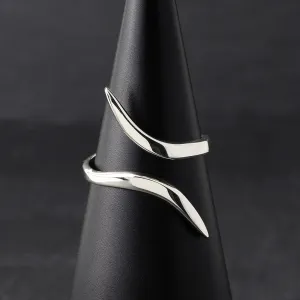 Thin Sterling Silver Open Front Bypass Ring