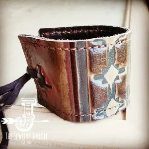 Tie Navajo Leather Adjustable Cuff