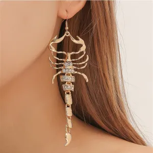 Timlee E025 New Personality Insect Scorpion Rhinestone Pendant Alloy Drop Earrings  Accessories Wholesale