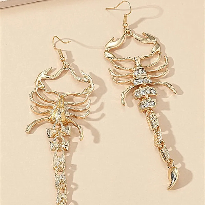 Timlee E025 New Personality Insect Scorpion Rhinestone Pendant Alloy Drop Earrings  Accessories Wholesale