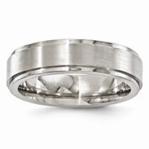 Titanium Polished & Brushed 6mm Wedding Band Ring