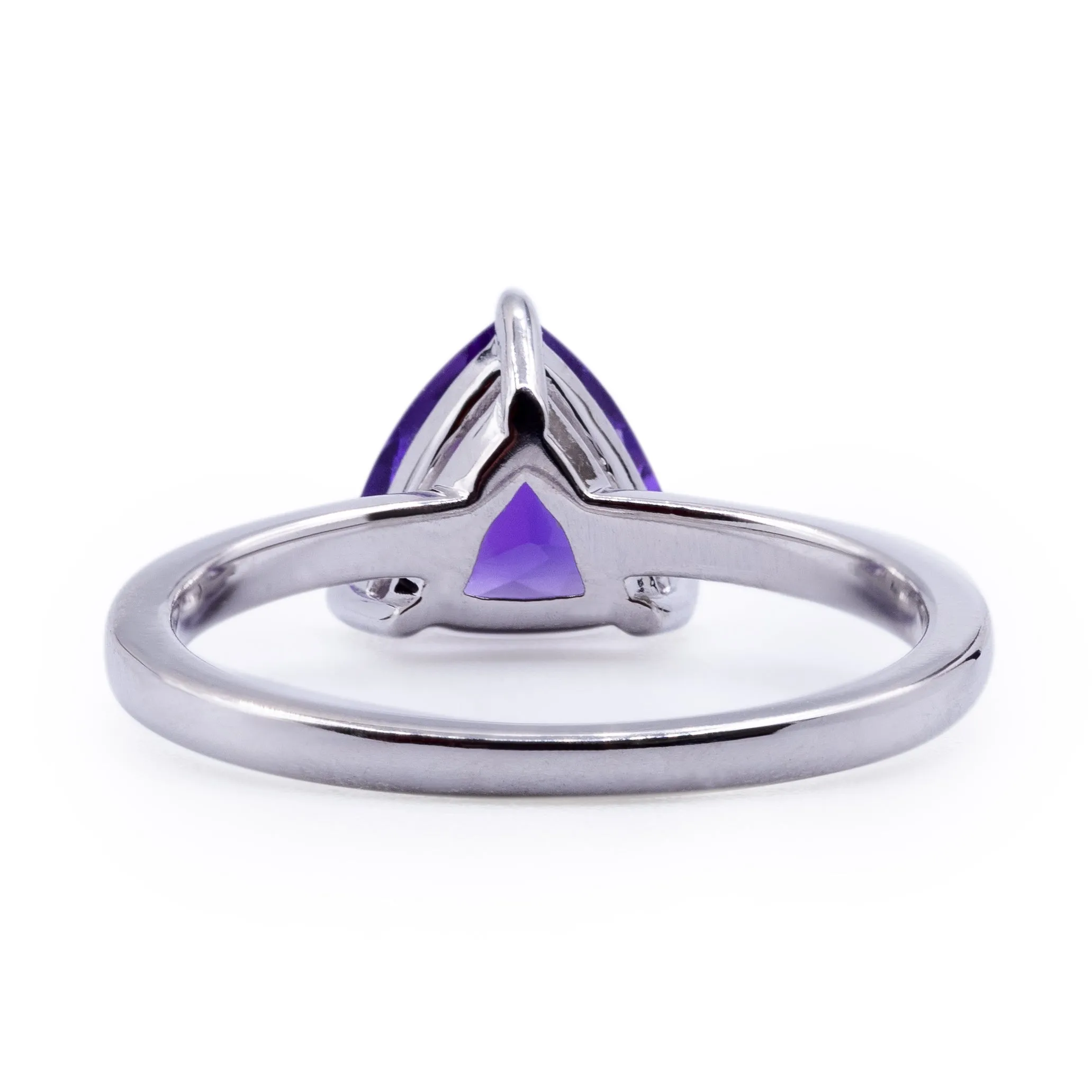 Trillion Amethyst Setting with Diamond Accented Shank Ring