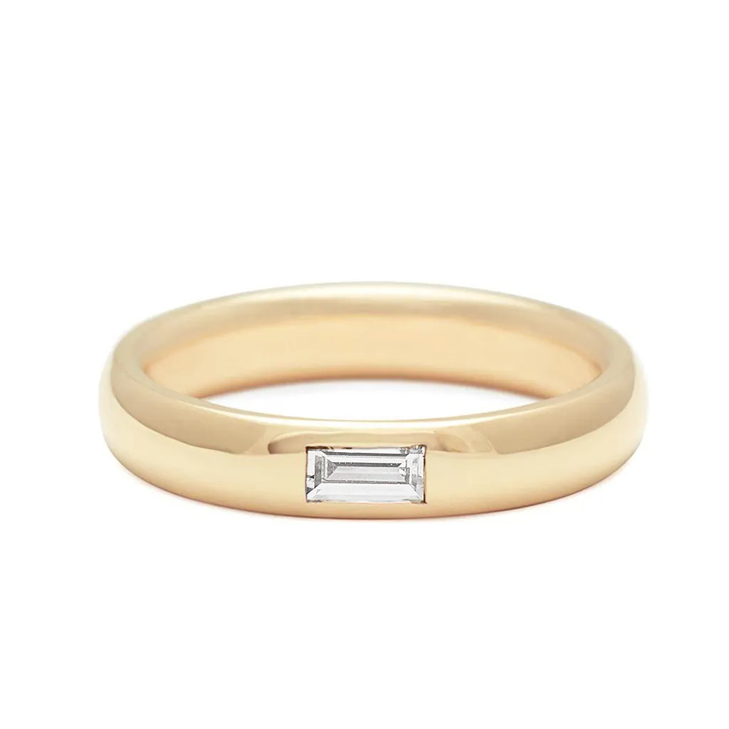 Veda Baguette Band - 14k Gold & White Diamond