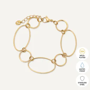 Vibes | Oval Link Harmony Clasp Bracelet | 18K Gold-Plated