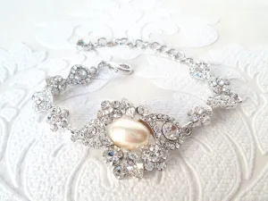 Victorian Pearl Bridal Tennis Bracelet
