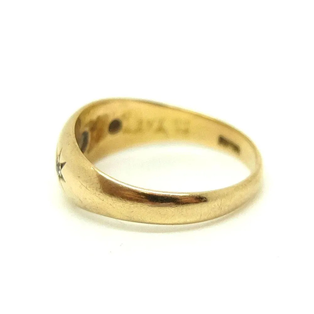 Vintage 1940s Diamond Star & 18ct Yellow Gold Gypsy Ring