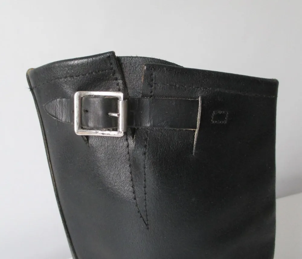 Vintage Engineer Black Leather Boots / Motorcycle 8.5