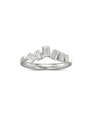 Wave Baguette Diamond Half Eternity Ring
