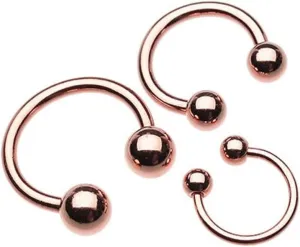 WildKlass Jewelry Rose Gold Septum Horseshoe Ring 16g 14g (Sold Individually)