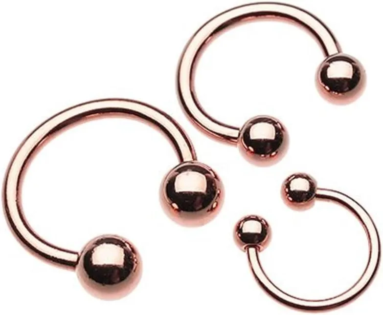 WildKlass Jewelry Rose Gold Septum Horseshoe Ring 16g 14g (Sold Individually)