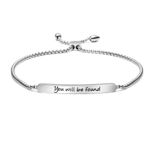 You Will Be Found Adjustable Chain Link  Bracelet