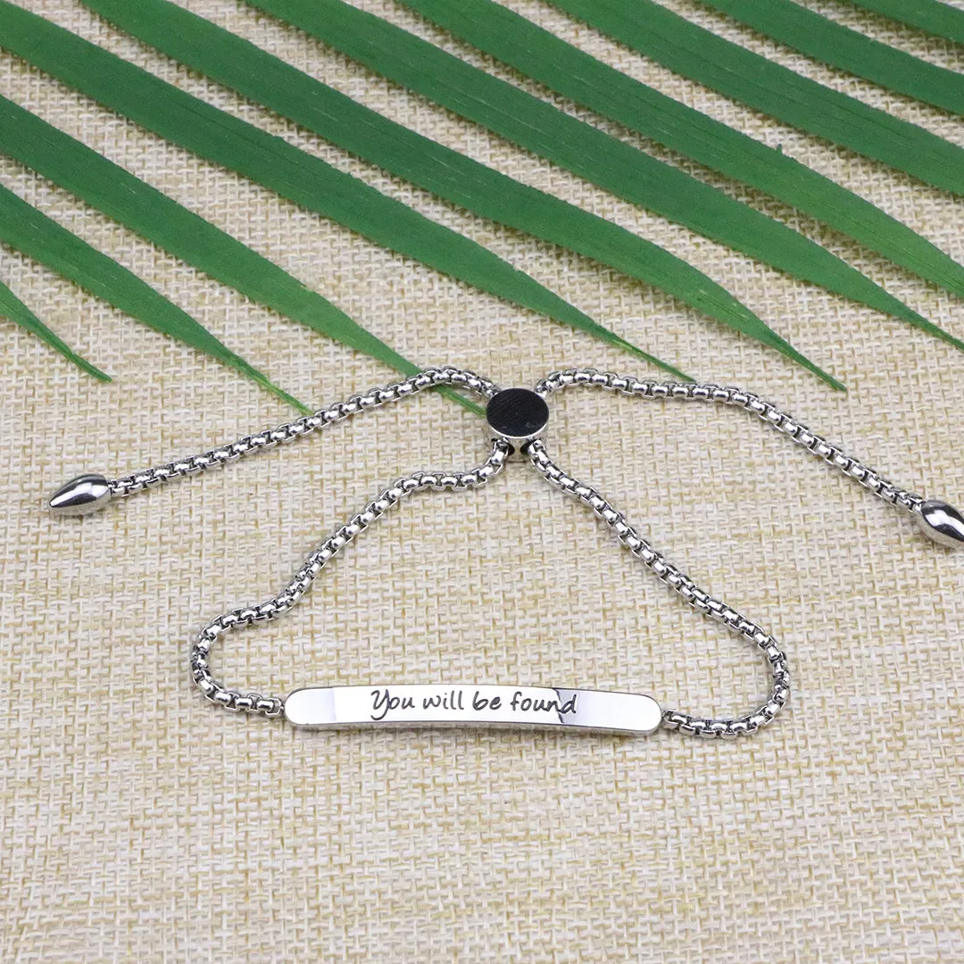 You Will Be Found Adjustable Chain Link  Bracelet
